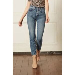 Boyish Women's High Rise Rigid Billy Jeans Size 27 Freaks Button Fly Raw Hem